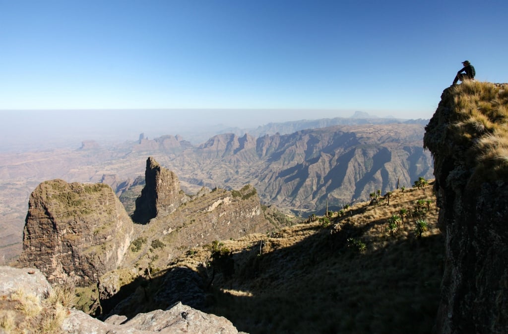 the terrifyingly exposed sheer cliffs